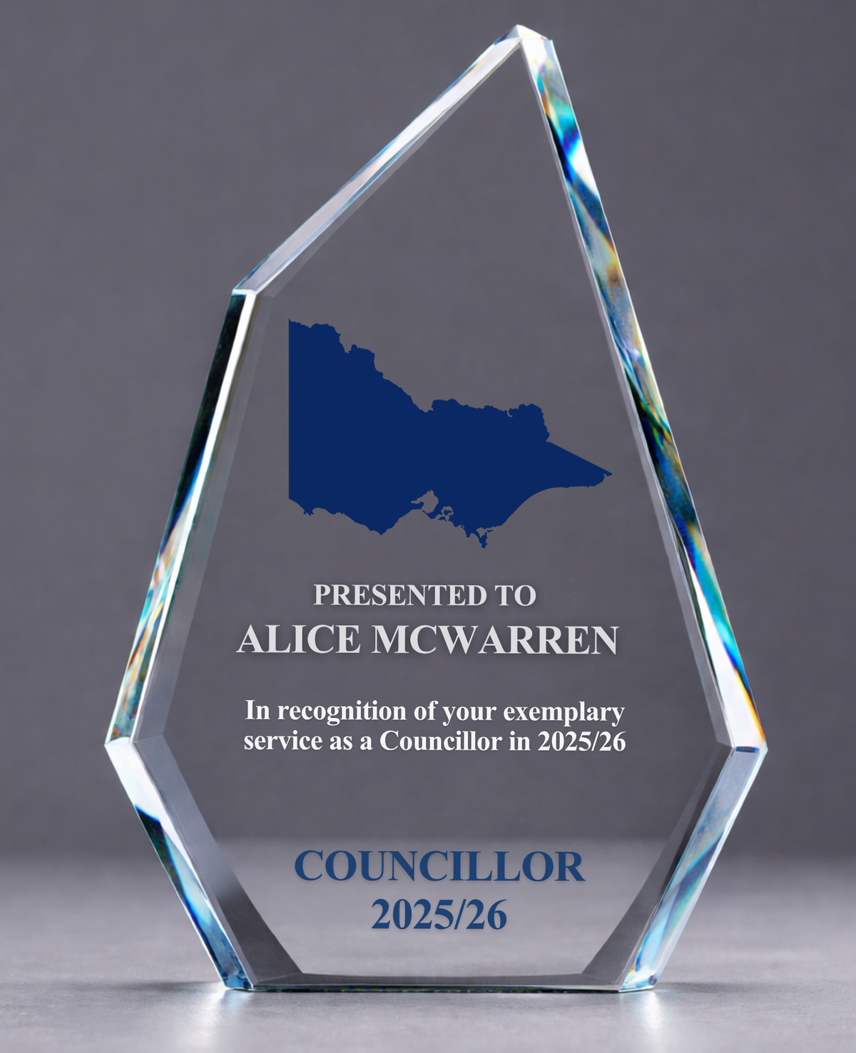 04 - Glass Sail Award with Victorian Map