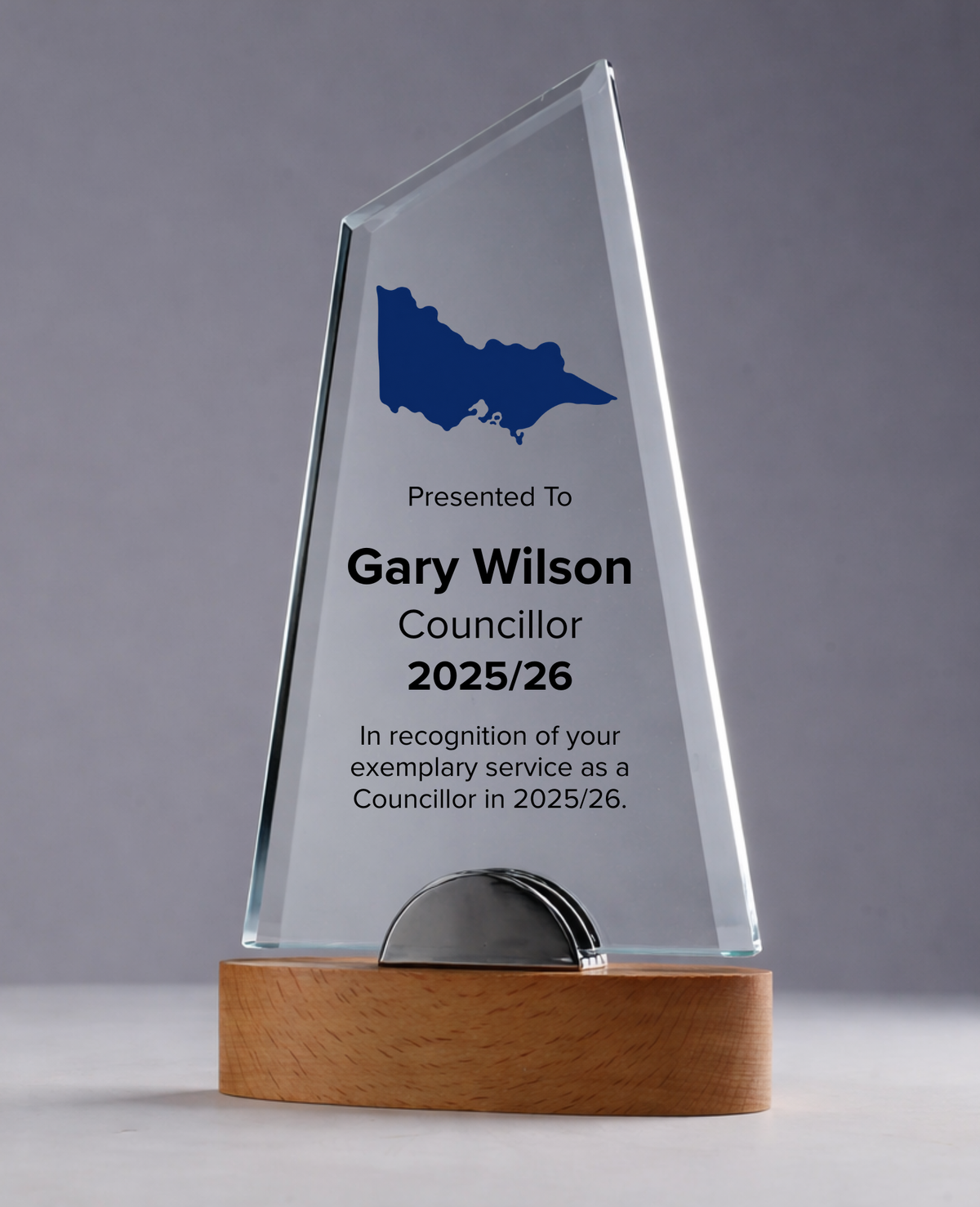09 - Glass Flotilla Award with stylised Victorian Map