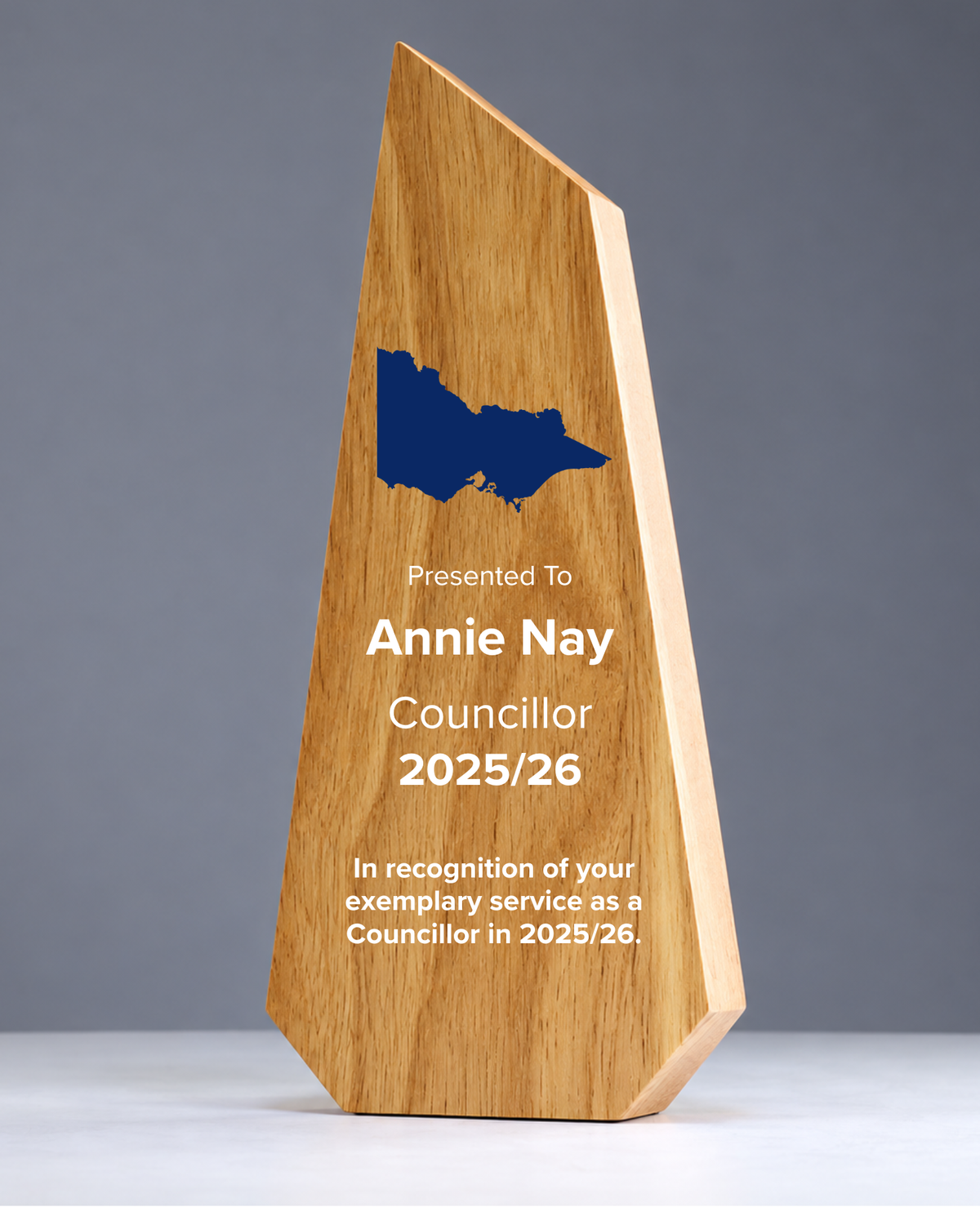 16 - Timber Pinnacle Award with Victorian Map