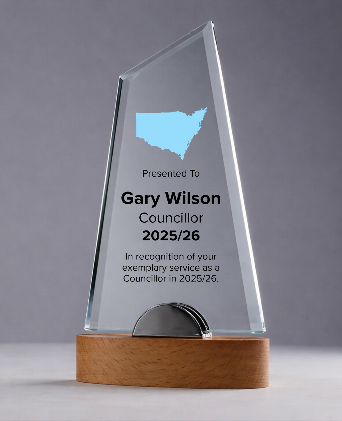 NSW #05 - Glass Flotilla Award with NSW Map