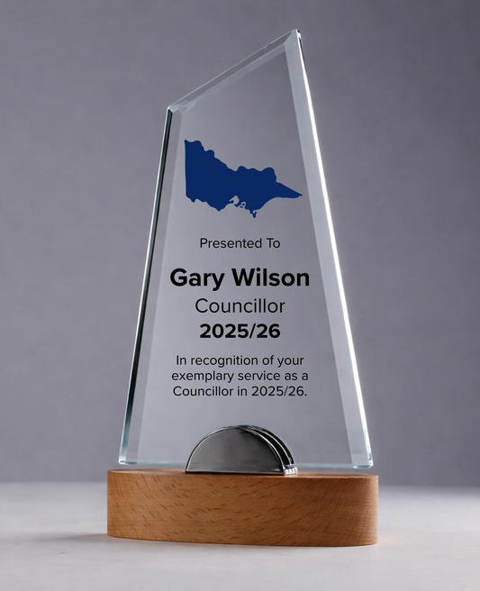 09 - Glass Flotilla Award with stylised Victorian Map