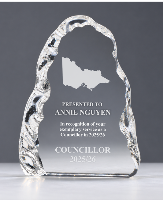 10 - Crystal Iceberg Award with Victorian Map