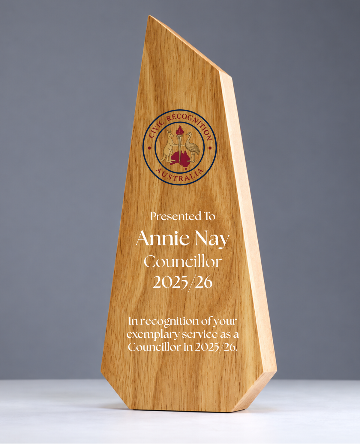 17 - Timber Pinnacle Award with Civic Recognition crest