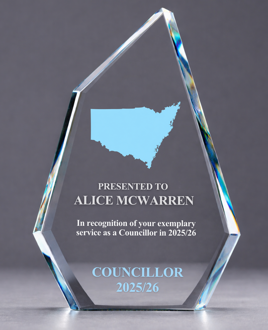 NSW #03 - Glass Sail Award with NSW Map