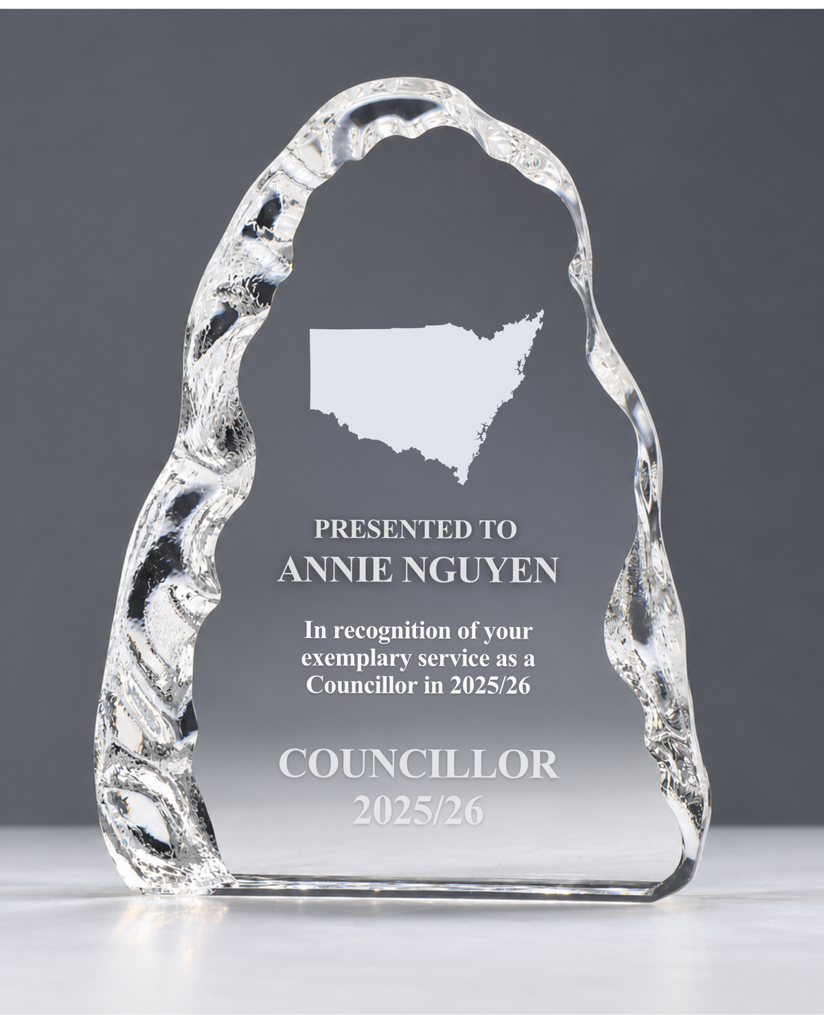 NSW #07 - Crystal Iceberg Award with NSW Map