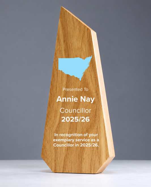 NSW #11 - Timber Pinnacle Award with NSW Map