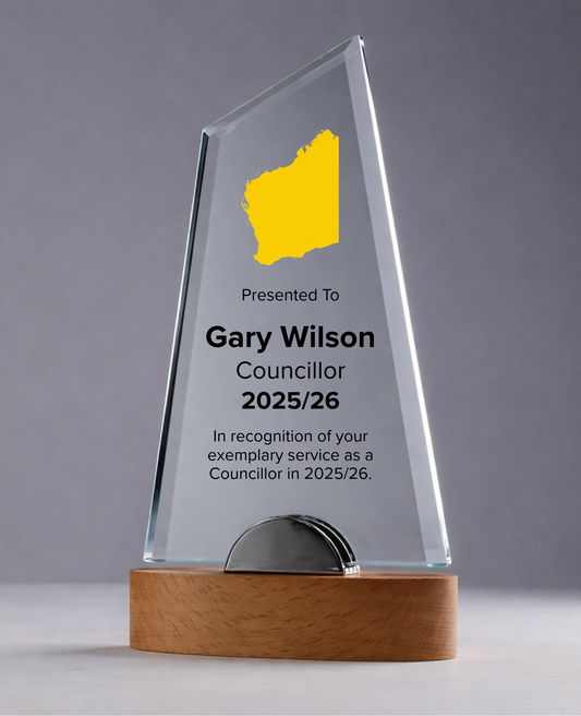 07 - Glass Flotilla Award with Western Australia Map