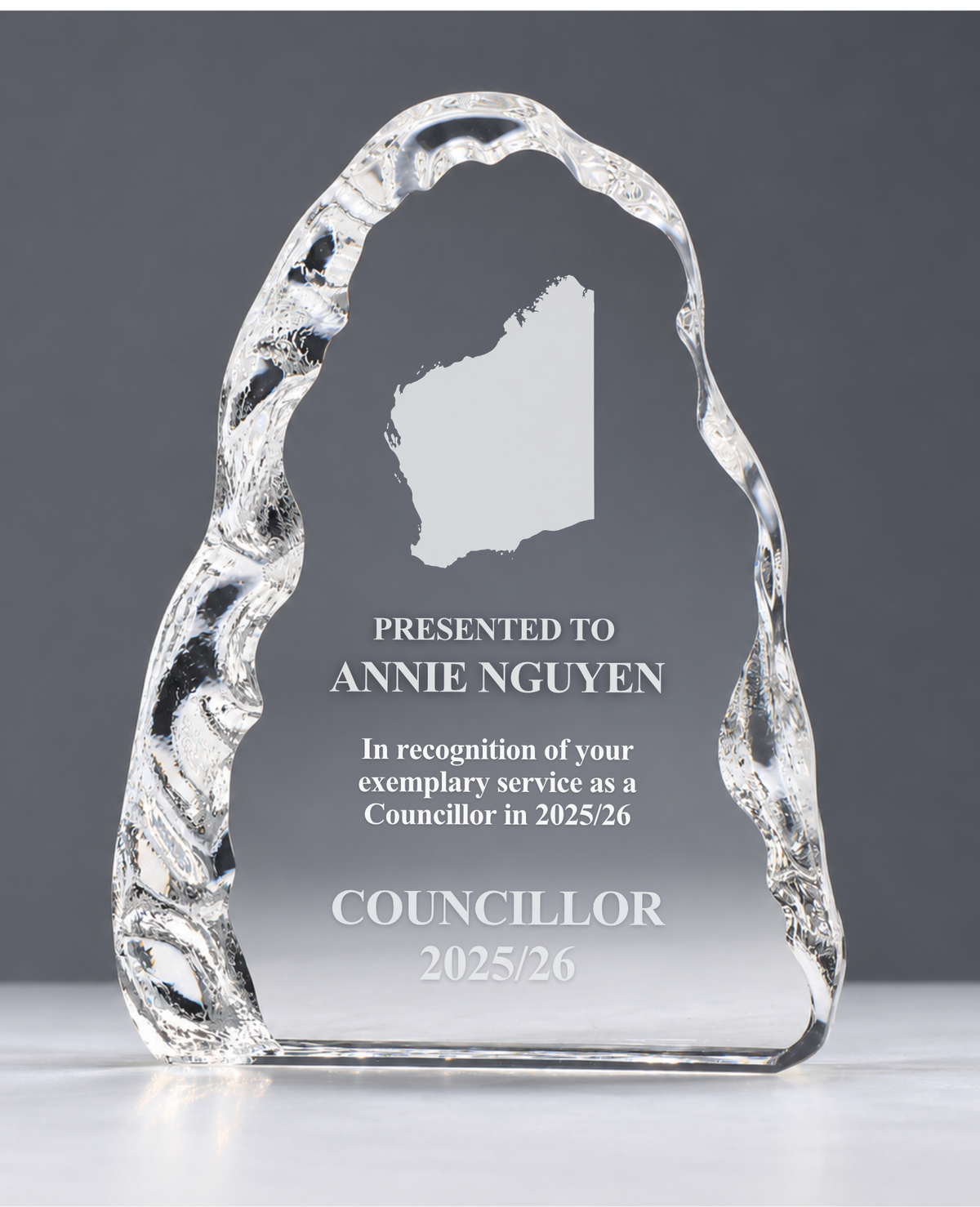 10 - Crystal Iceberg Award with Western Australia Map