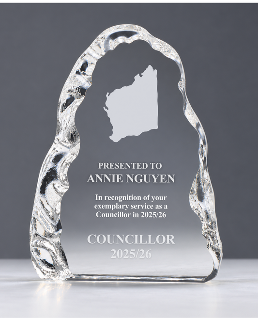 12 - Crystal Iceberg Award with stylised Western Australia Map